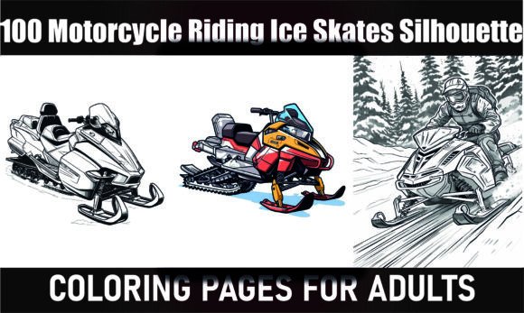 Motorcycle Riding Ice Skates Silhouette