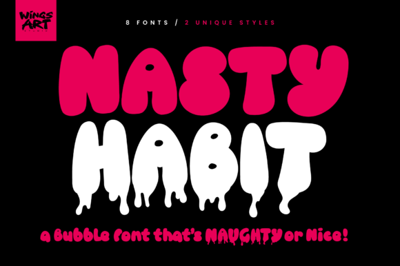 Nasty Habit Bubble Font - Bubble Lettering Fonts