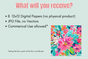 Preppy Summer Flowers Digital Paper Graphic by Paper & Pattern Studio ...