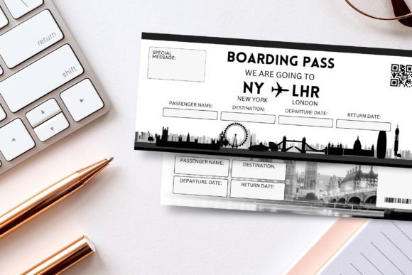 Boarding Pass London England Trip Ticket