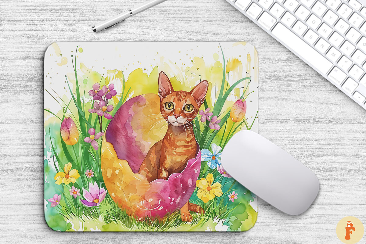 Cute Cat in Easter Egg Background Graphic by Foxmia · Creative Fabrica