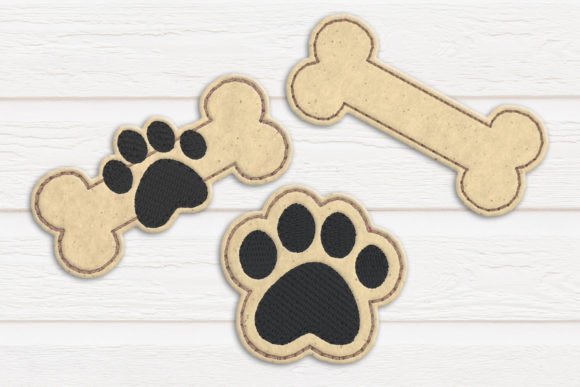 Dog Bone and Paw ITH Feltie Trio