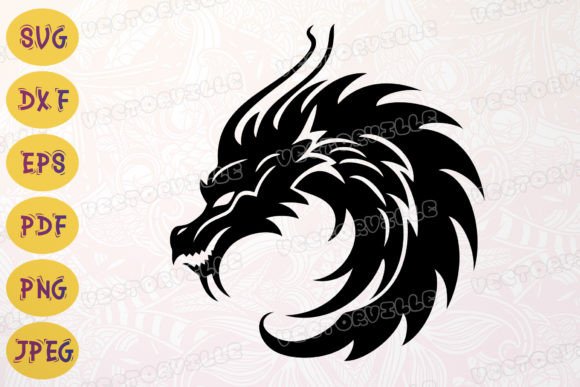 Dragon Head Round Svg Iron On Transfer Graphics