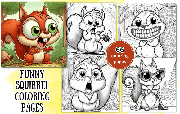 Funny Squirrel Coloring Pages