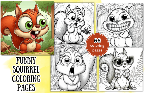 Funny Squirrel Coloring Pages