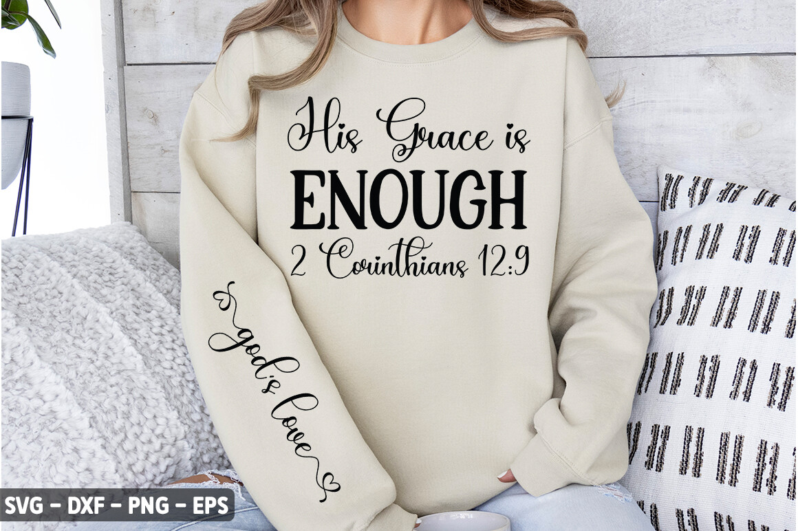 His Grace is Enough Sleeve SVG Graphic by fokira · Creative Fabrica
