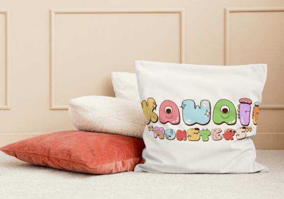 Kawaii Monsters Font PNG with transparent background - Preview 2