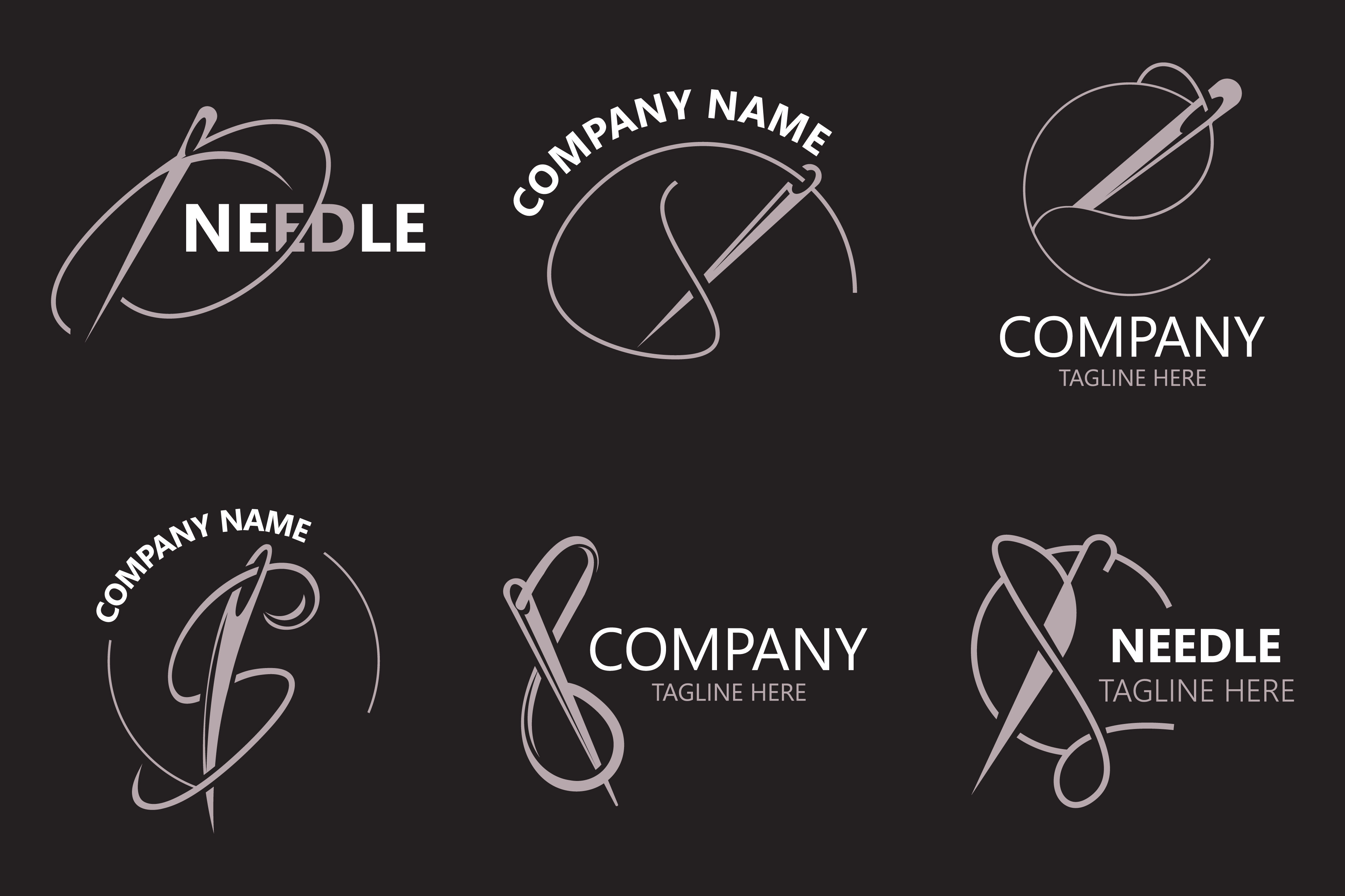 Needle and Thread Sewing Tailor Logo