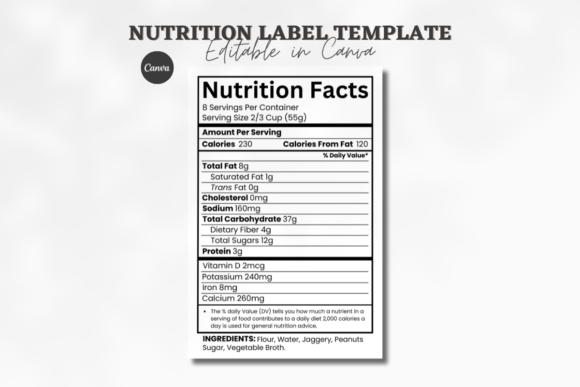 Nutrition Facts, Nutrition Label Edit