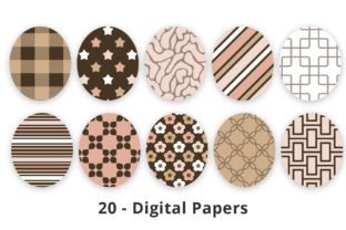 Pink and Brown Geometric Pattern Paper Graphic by Lemon Paper Lab ...