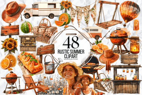 Rustic Summer Clipart Graphic by Markicha Art · Creative Fabrica
