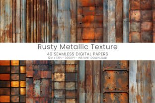 Rusty Metallic Texture Digital Paper Graphic by MettoDigitalPaperArt ...