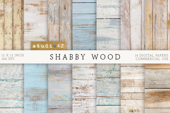 Shabby Wood Background Digital Papers