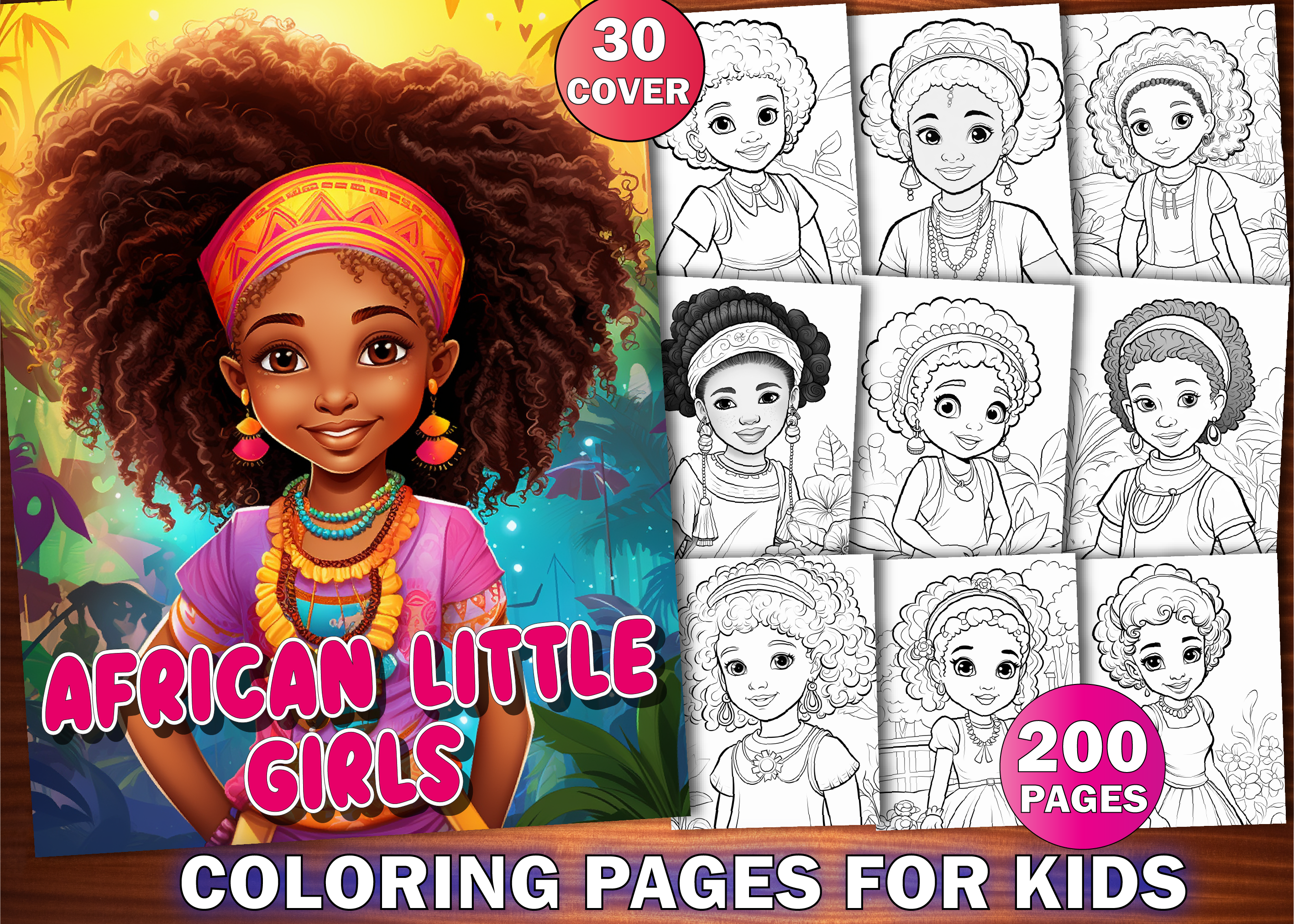 200 African Little Girls Coloring Pages Graphic by PLAY ZONE · Creative ...