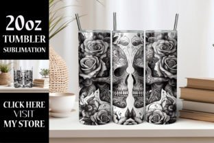 3D Skull Floral Tumbler Wrap Sublimation Graphic by LibbyWishes ...