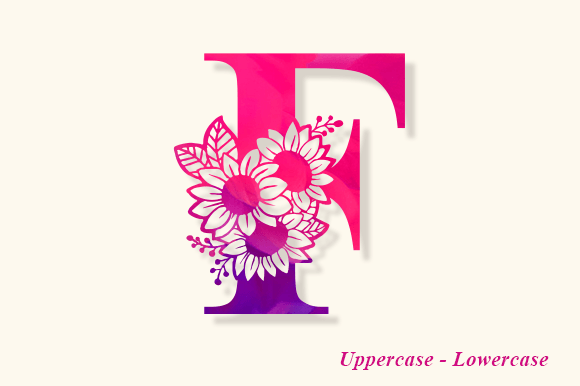 Bertha Flower Monogram Font PNG with transparent background - Preview 1