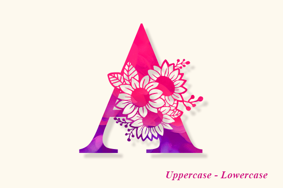 Bertha Flower Monogram Font PNG with transparent background - Preview 2