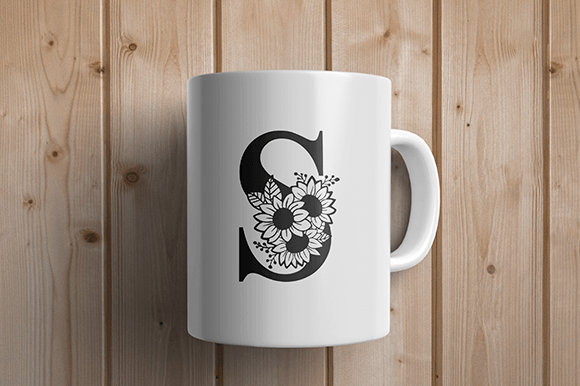 Bertha Flower Monogram Font PNG with transparent background - Preview 4