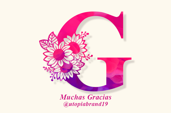 Bertha Flower Monogram Font PNG with transparent background - Preview 6