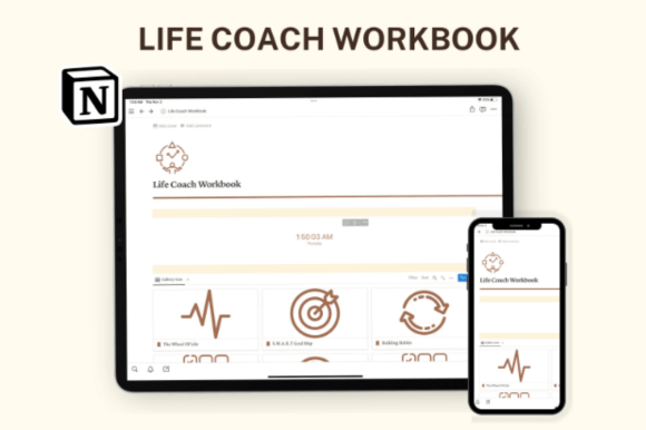 Notion Life Coach Workbook Template Graphics