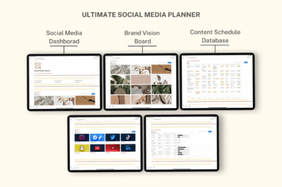 Notion Social Media Planner template preview