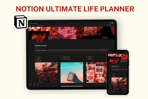 Notion Template, Notion Life Planner