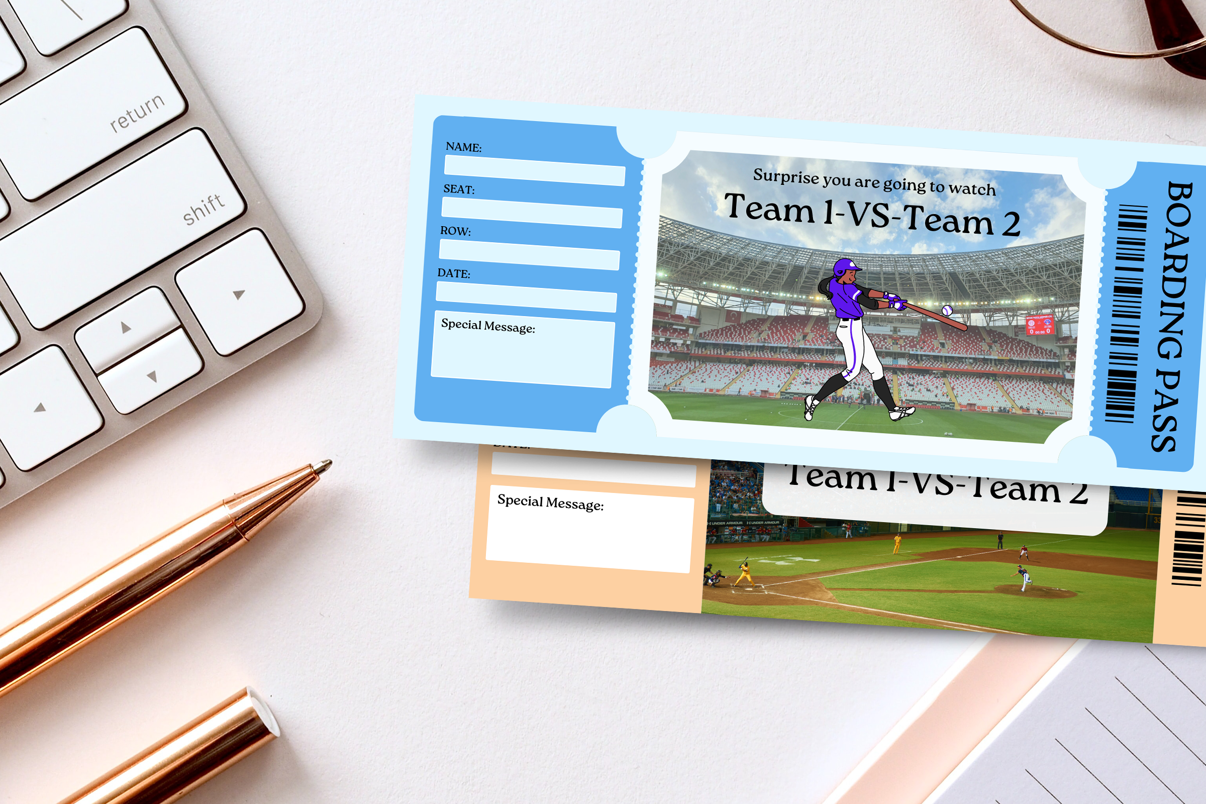 Printable Baseball Game Ticket Gift