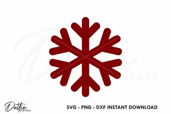 Simple Snowflake SVG PNG DXF