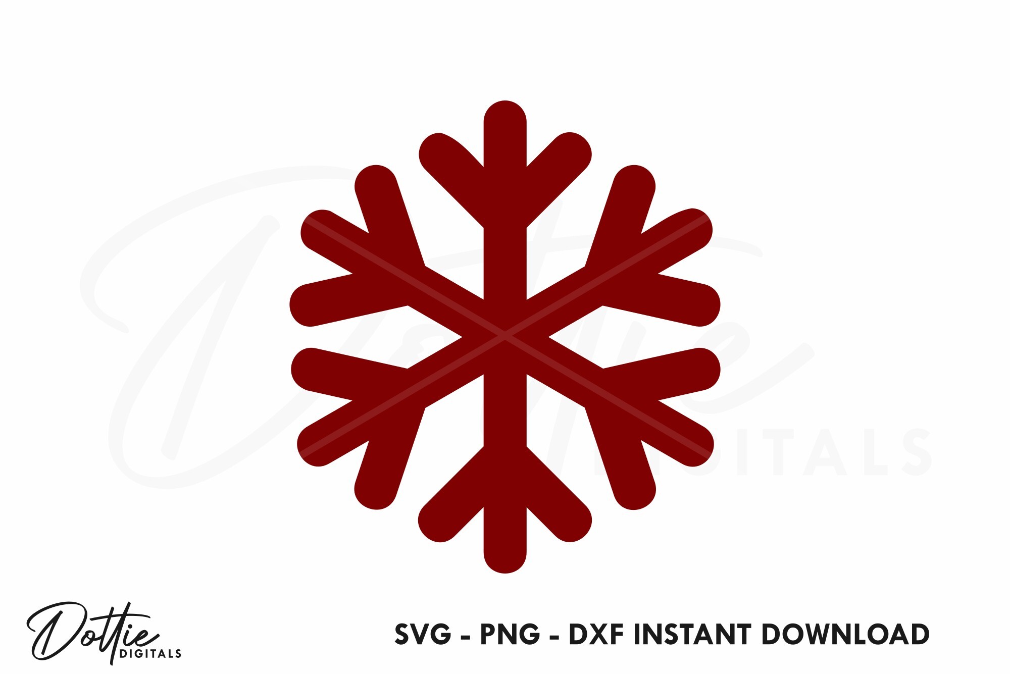 Simple Snowflake SVG PNG DXF