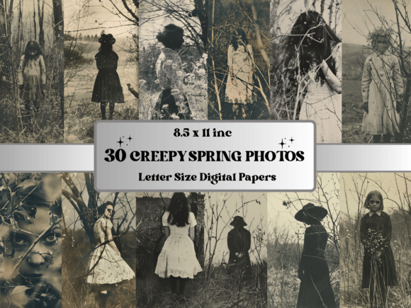 Vintage Creepy Spring Photos Paper