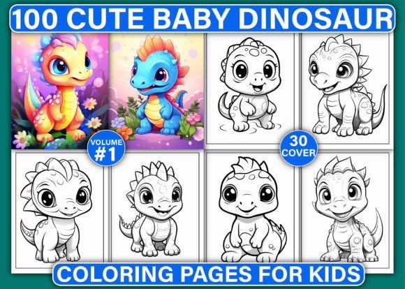 100 Cute Baby Dinosaur Coloring Pages