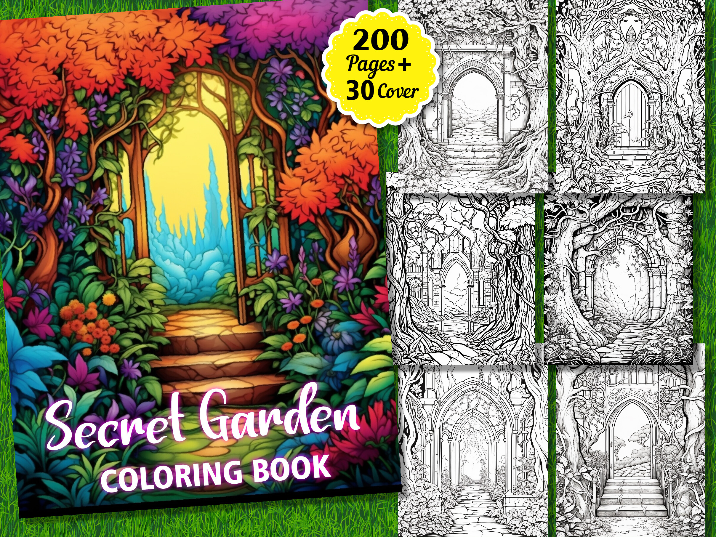 200 Secret Garden Coloring Pages for Kdp Graphic by KIDS ZONE ...