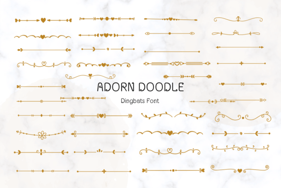 Preview of Adorn Doodle dingbat font