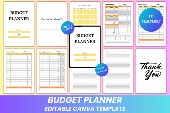 Budget Planner Canva Kdp Interior