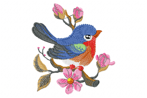 Cute Bird Embroidery Design