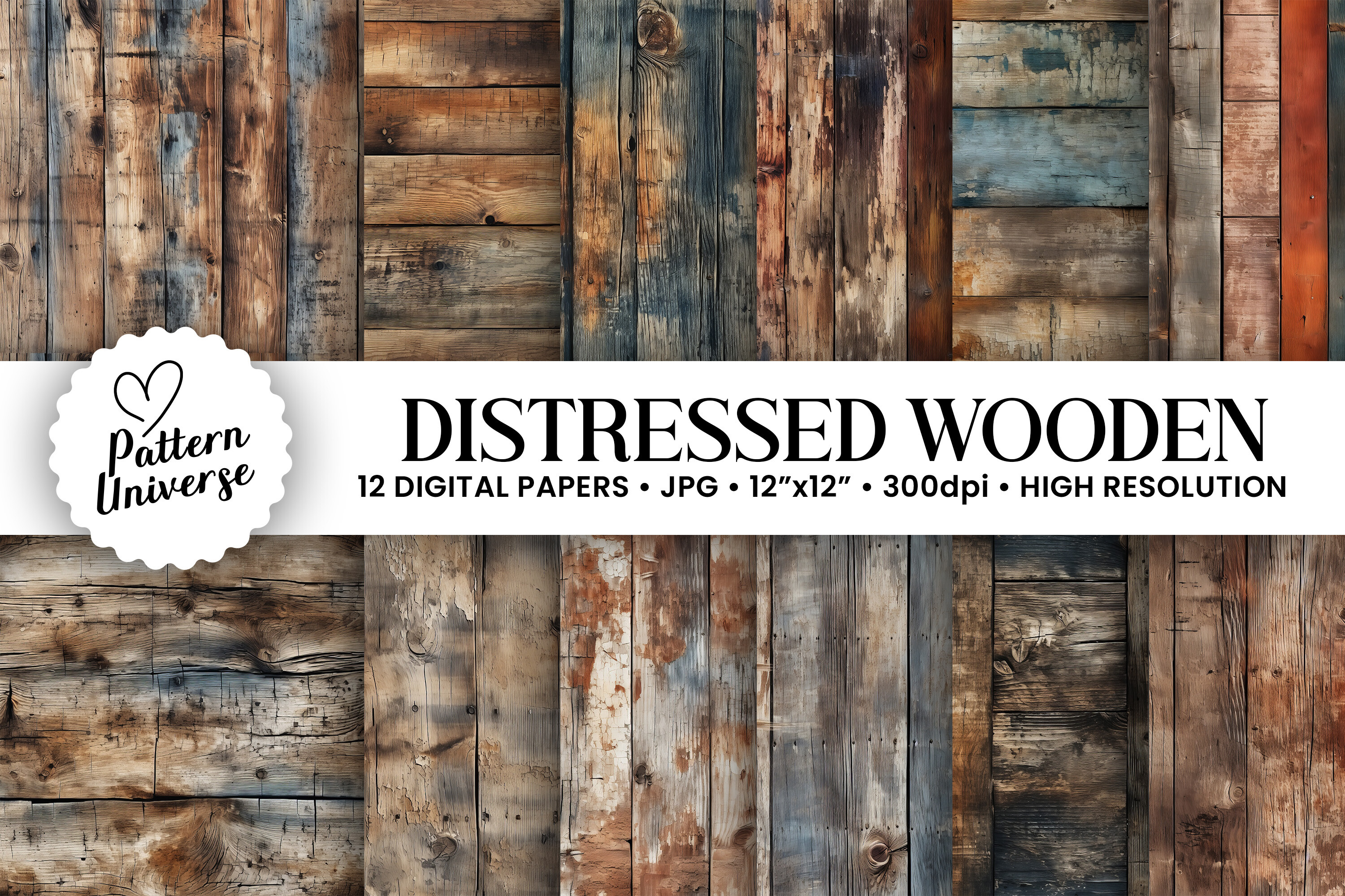 Distressed Wooden Seamless Backgrounds
