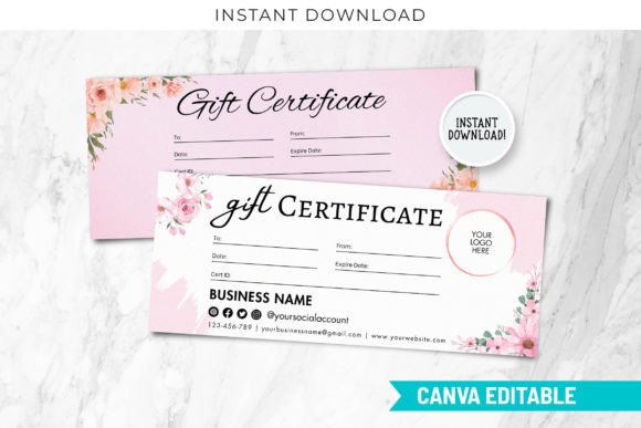 Editable Blush Pink Gift Certificate