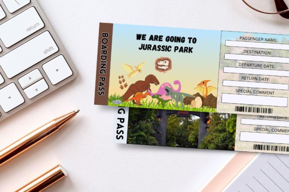 Editable JURASSIC WORLD Trip Ticket