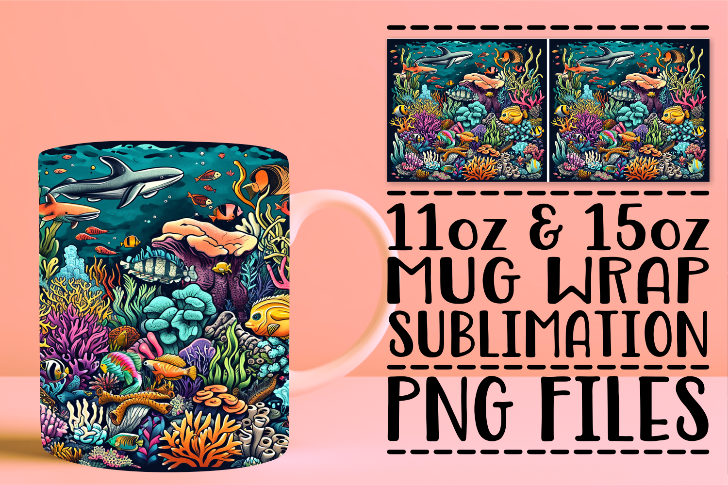 Fishy Mug Wrap Collection Graphic by svgyeahyouknowme · Creative Fabrica