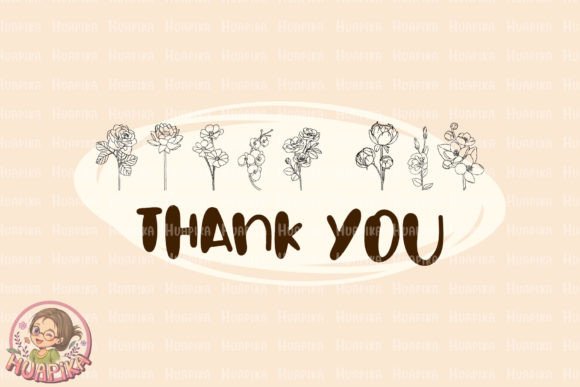 Flower Line Art Font - Preview 2