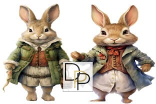 Gentlemen Rabbit Clipart Graphic by Digital Paper Packs · Creative Fabrica