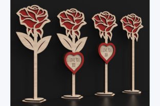 Laser Cut Standing Rose Svg Files · Creative Fabrica