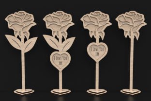 Laser Cut Standing Rose Svg Files · Creative Fabrica