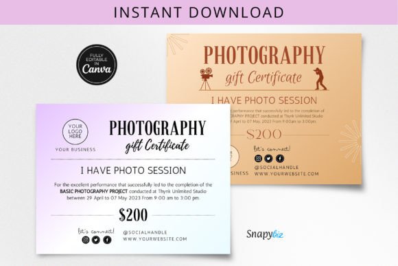 Photography Gift Certificate Template