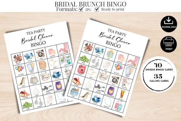 Tea Party Bridal Shower Bingo