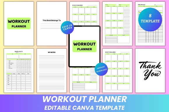 Workout Planner Canva Kdp Interior