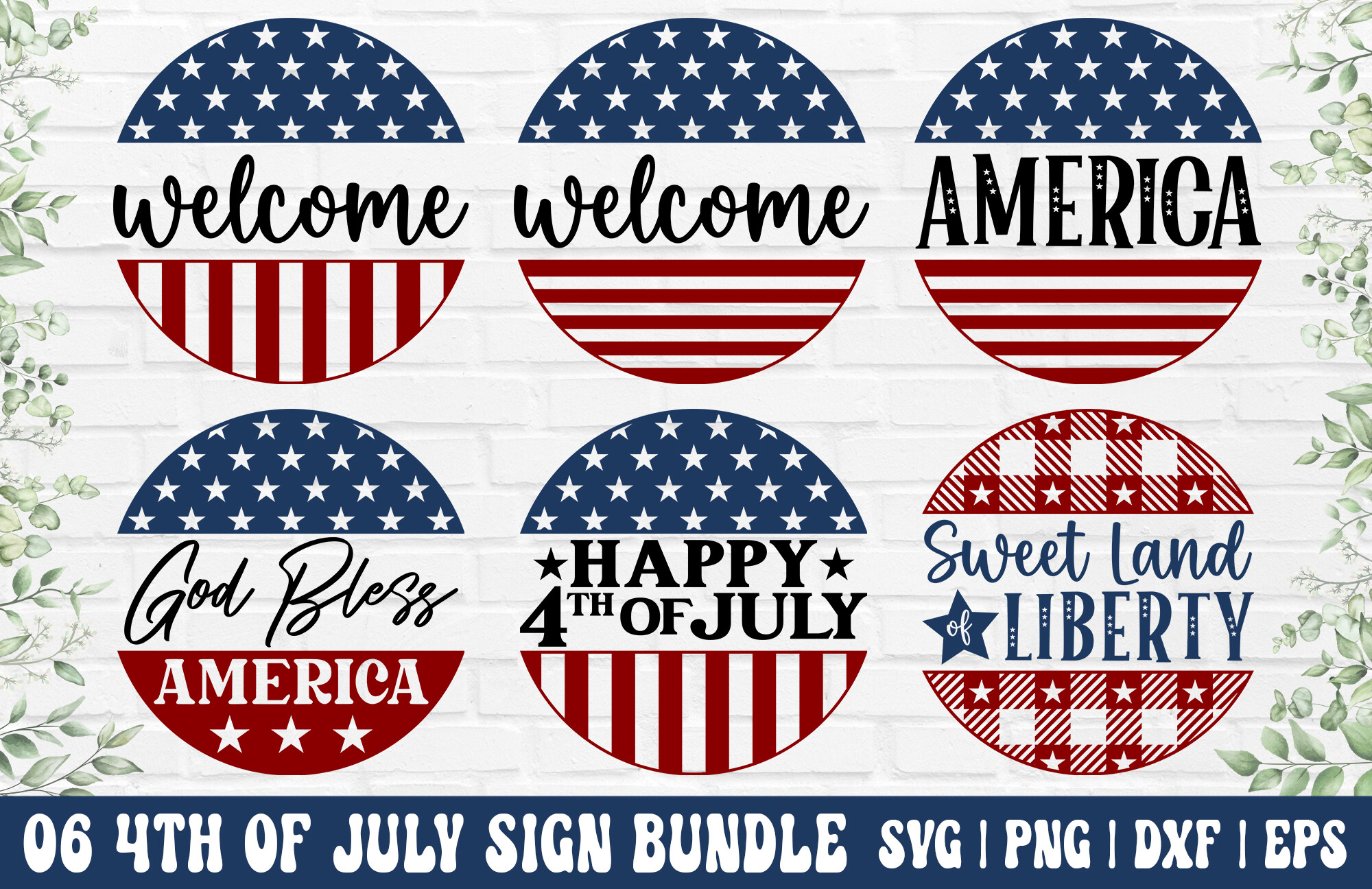 4th of July Round Sign Bundle