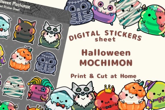 Halloween Digital Sticker Sheet Mochimon