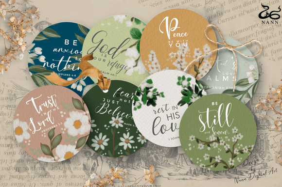 Printable Bible Verse Round Cards set303
