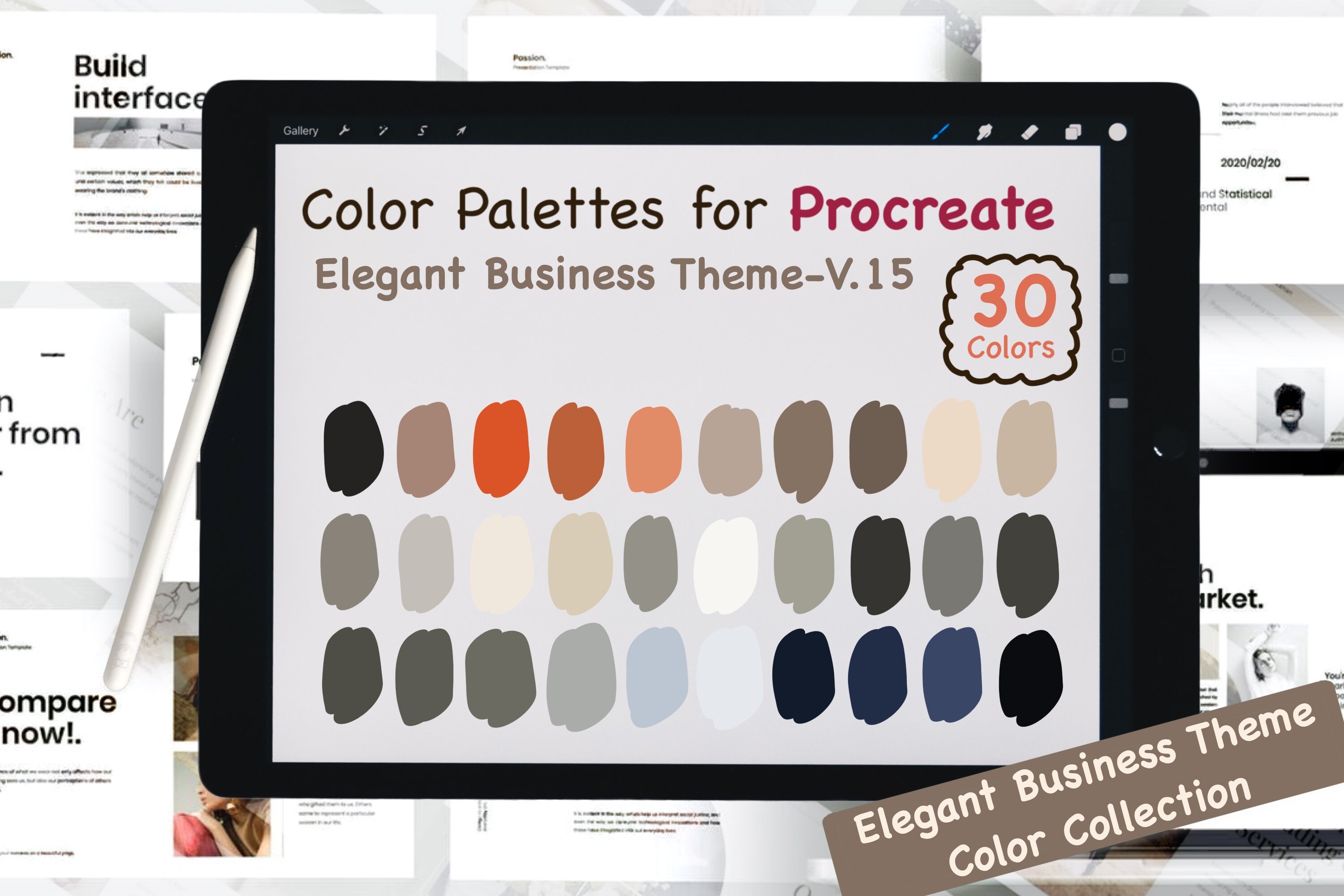 Procreate Color Palettes-Elegant Biz V15 Graphic by jennythip ...